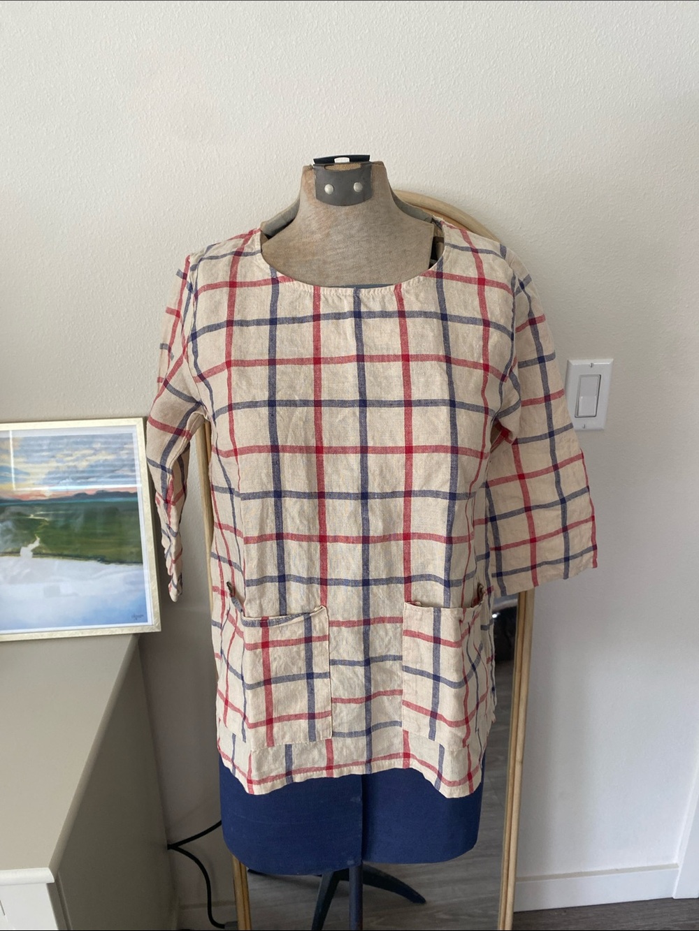 Pyne & Smith Artist Blouse in Biarritz Check